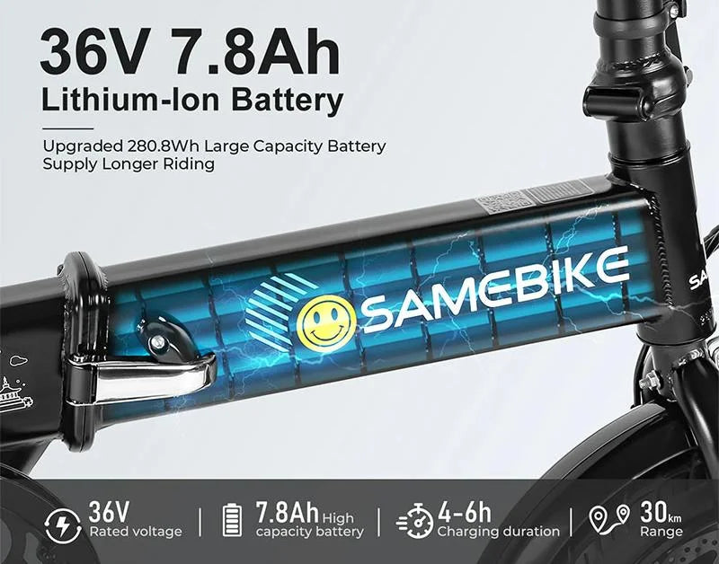 SAMEBIKE YINYU14 14" 36V 7.8Ah Battery 350W Motor Max Speed 30KM/H Portable Foldable Commuter Electric Bike